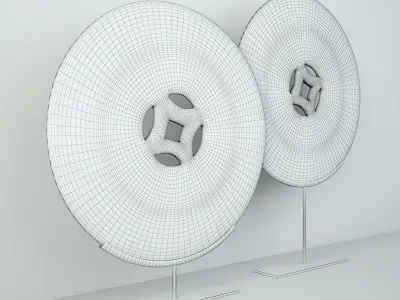Blue and White Ceramic Disks 2 3D model