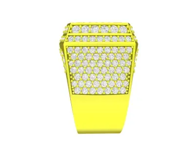 Luxury Pave Square Diamond Ring for Men  4936 3D print model