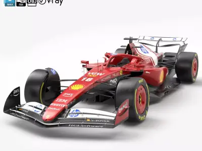 SF-25 F1 2025 Formula 1 Race Car PBR 3D model