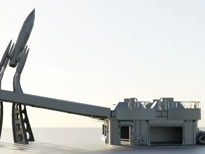 Red Rocket Gas Station Draft 3D model