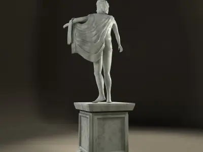Greek Statue Apollo Low-poly 3D model