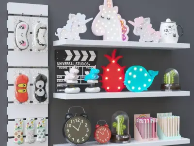 set of souvenirs and decor 3D model