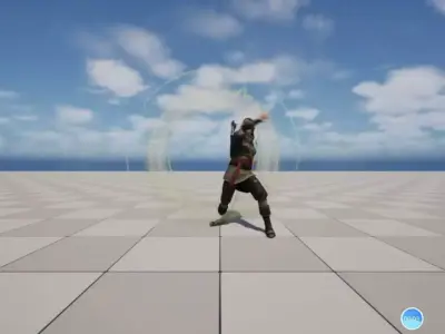 Unreal Engine 5 distortion wave effect animation Low-poly 3D model