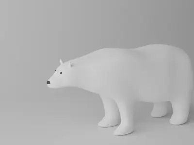 Cartoon Polar Bear 3D model