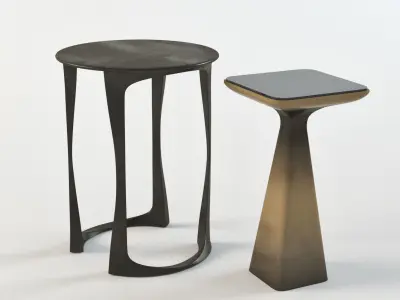 Luxury coffee table set 3D model 3D model