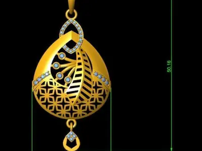 Pendant Necklace 3D print model 2