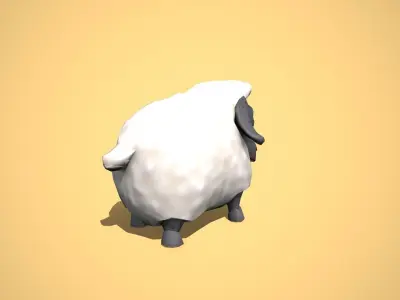 Cartoon Sheep Low-poly 3D model