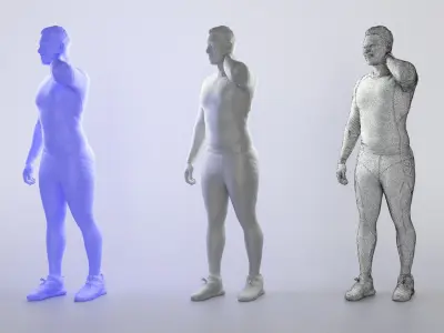 Handsome young man in sportswear 329 Low-poly 3D model