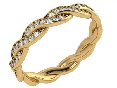 Twisted Diamond Band 4396 3D print model