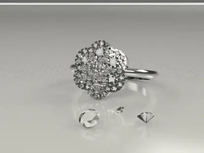 diamond ring 3D print model 73