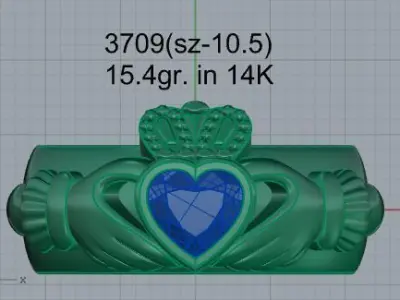 Heart Cut Ring 3709 3D print model