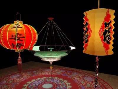 Chinese red lantern  3D model 12