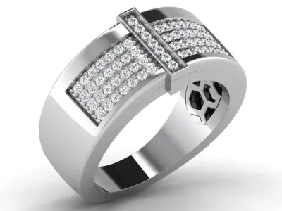 Diamond Ring For Men 3d Print Model 3D print model