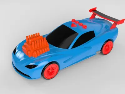 Remote race car 3D model