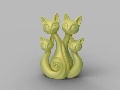 Decorative Cat Figurine 3D print model