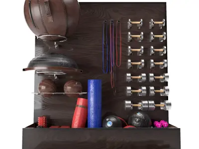 Home gym Equipment Light set 40 Low-poly 3D model