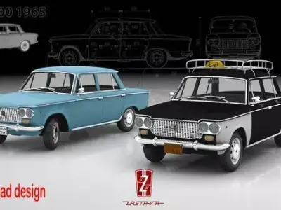 zastava fiat 1300 1965 3d model  3D model