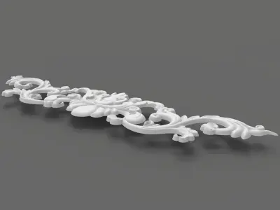 Floral Wood Carving for Furniture 3D model