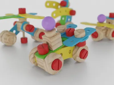 Wood Toy - newart toys - colecao gire e crie 3D model