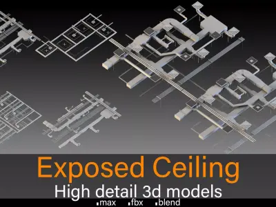 Industrial Exposed Ceiling 3D model