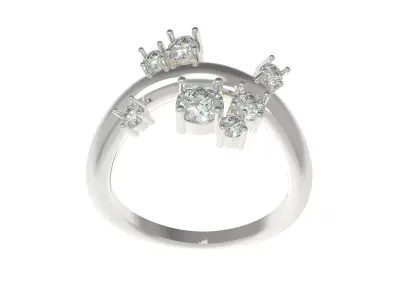 luxury female ring 3D print model