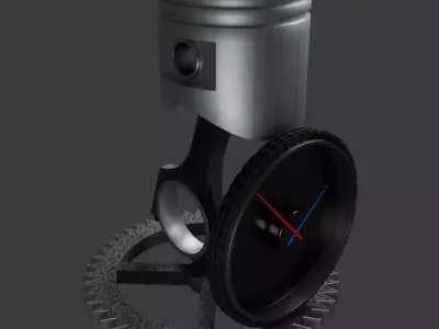 Piston Gear Clock 3D model