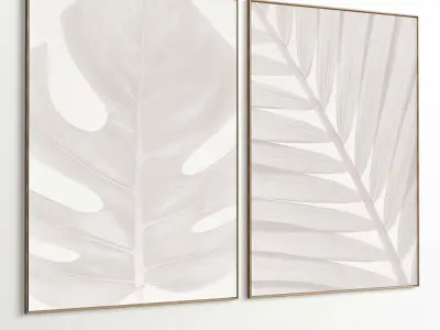 Plaster Two Photo Frame 459 Low-poly 3D model