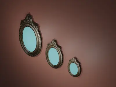 LOW POLY GOLD MIRROR  Free low-poly 3D model