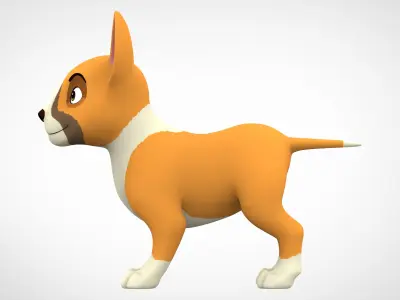Bull Terrier  Low-poly 3D model