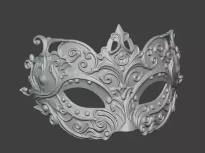 Elegant Ornamental Royal Masquerade Mask  3D print model