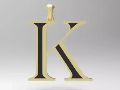 Alphabet Latin K 3D print model