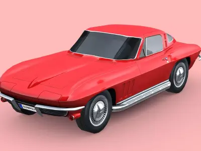 Chevrolet Corvette Sting Ray 1965 Low-poly 3D model