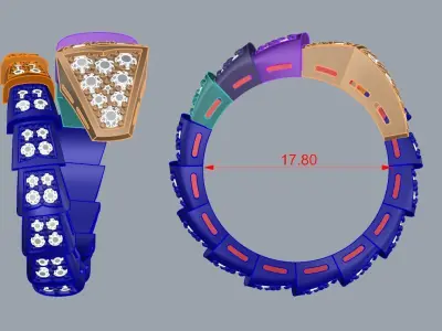 Bvlgari Snake Serpenti Ring  3D print model get