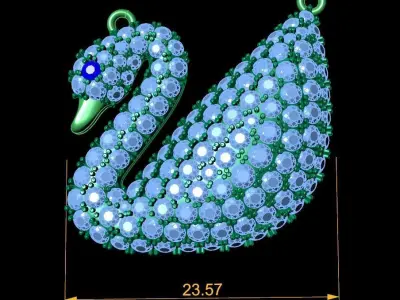 Swan pendants Swarovski  3D print model