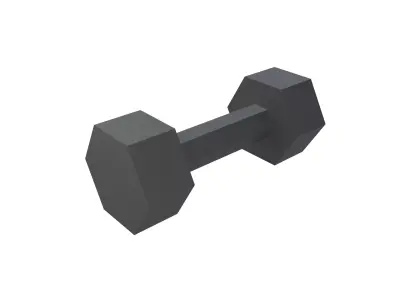 Low poly Dumbbell v1 001 Low-poly 3D model
