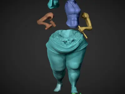 sculpture breaking the fat Girl 3D print model
