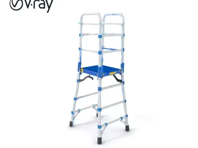 Adjustable Scaffold Ladder Aluminum Alloy model pack Low-poly 3D model