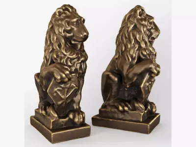Lion sculpture bronze 3D model