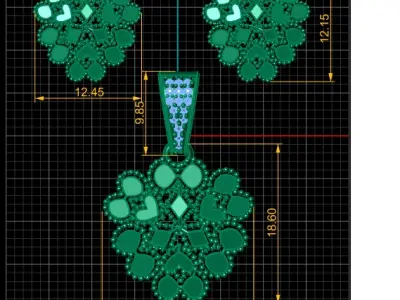 FANCY ANTIQUE GOLD LOCKET SET  3D PRINTABLE MODEL  3D print model