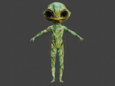 Rigged Alien Character - Fretzo 3D model