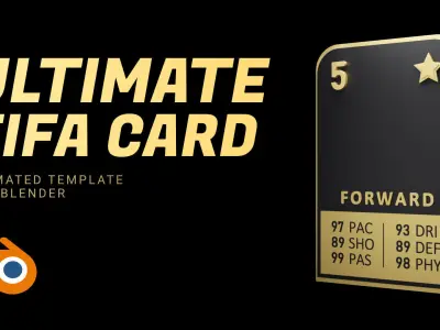 Ultimate Football card template for Blender 3D model