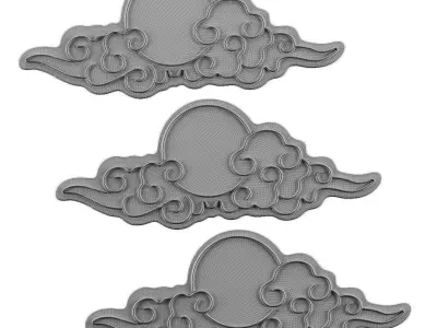 Anime Cloud Sunset Neon Sign 3D model