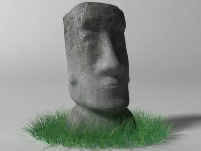 Moai statue Low-poly 3D model