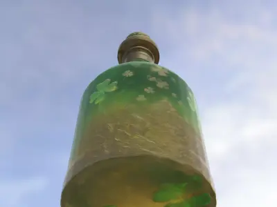 Emerald Clover Bottle Low-poly 3D model