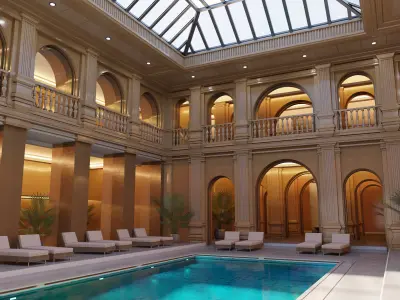 Classic Luxury Swimming Pool 3D model - blend - fbx - obj 3D model