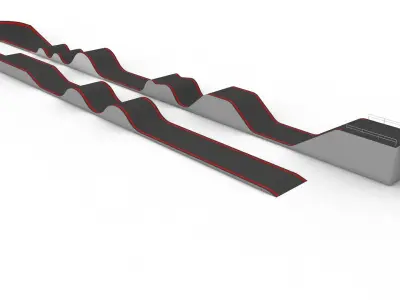 Pump track kit   and 3 pre-built tracks 3D model