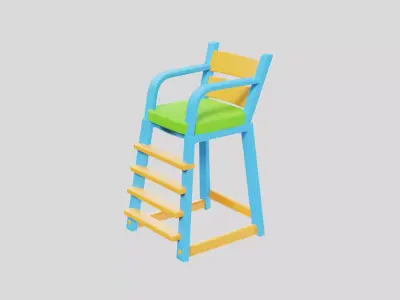 Tennis Umpire Chair 3D model