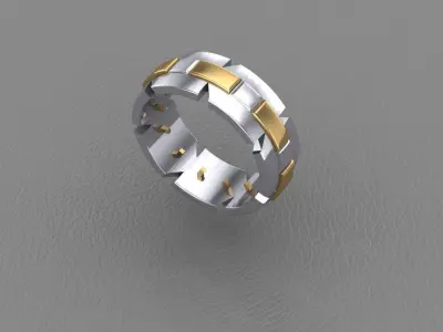men ring jewelry Gold silver 3D print model Free 3D print model