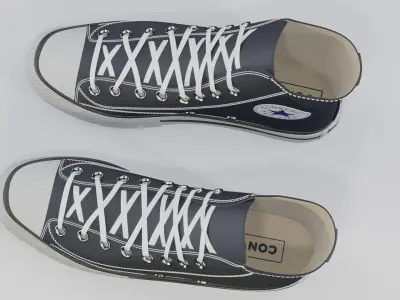 Basketball Leather Shoes Converse All Star Dark Blue 3D model