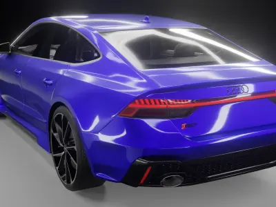 Audi RS7 Sportback 2024 with interior Low-poly 3D model